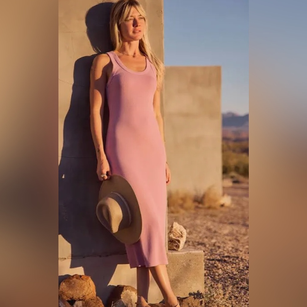 Marine Layer Lexi Rib Daytime Midi Dress - Lilac